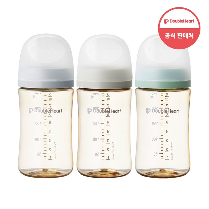 "더블하트 모유실감 3세대 트리플팩, 혼합색상 240ml 3개 세트" 더블하트 모유실감 3세대 트리플팩 240ml(모먼트), 혼합색상, 240ml, 3개